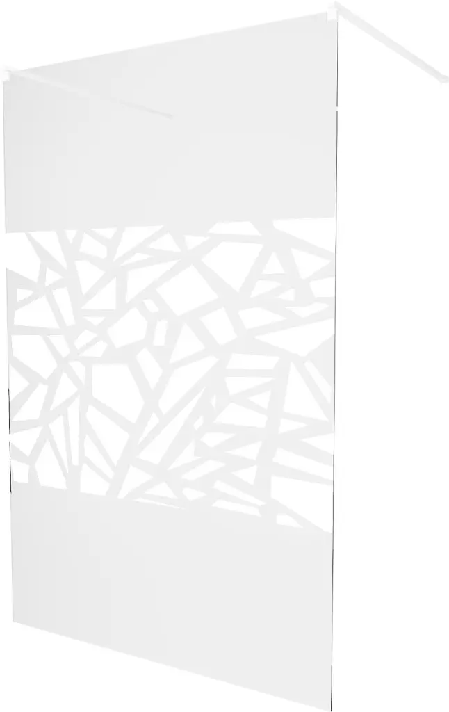 MEXEN/S KIOTO samostatně stojící sprchová zástěna 110 x 200, transparent/bílý vzor 8 mm, bílá 800-110-002-20-85