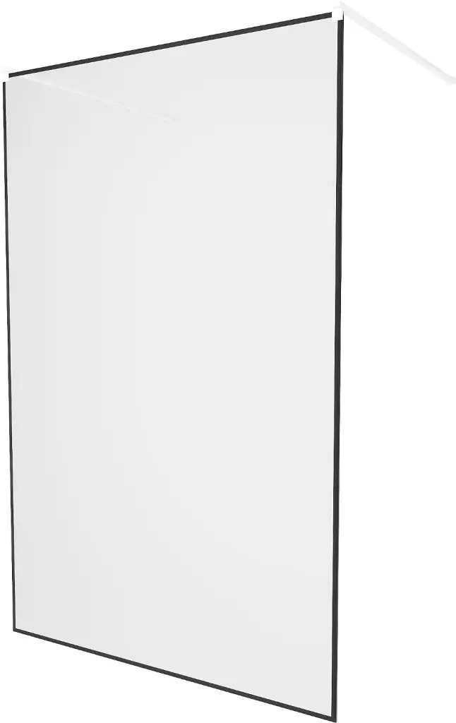 MEXEN/S KIOTO samostatně stojící sprchová zástěna 120 x 200, transparent/černý vzor 8 mm, bílá 800-120-002-20-70