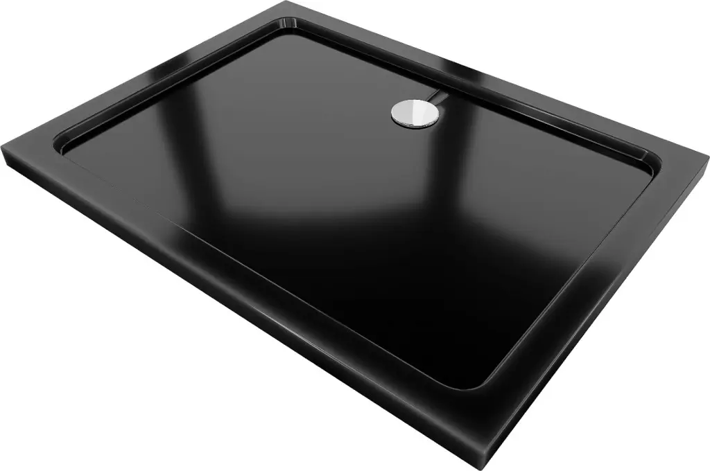 MEXEN Flat Sprchová vanička obdélníková slim 130 x 100, černá 40701013