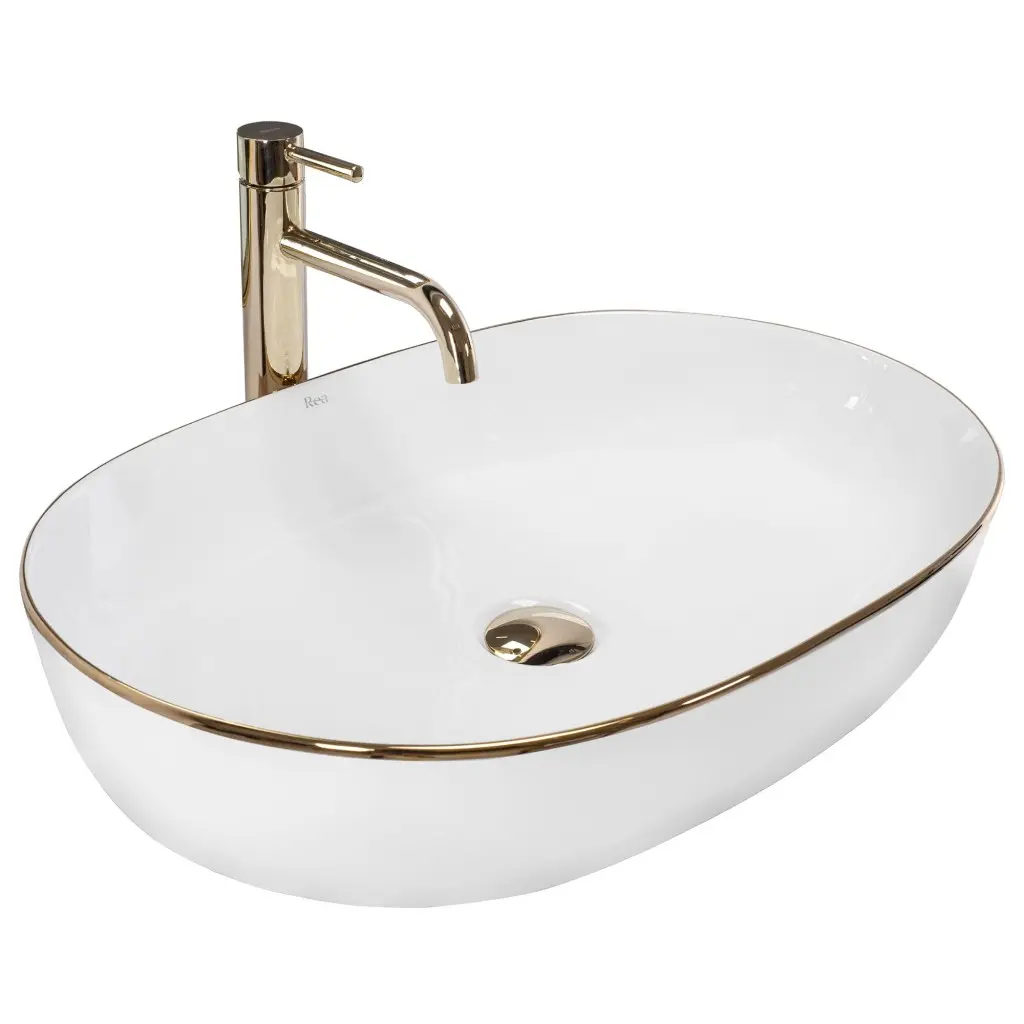 Umyvadlo na desku Cleo 61 Gold Edge