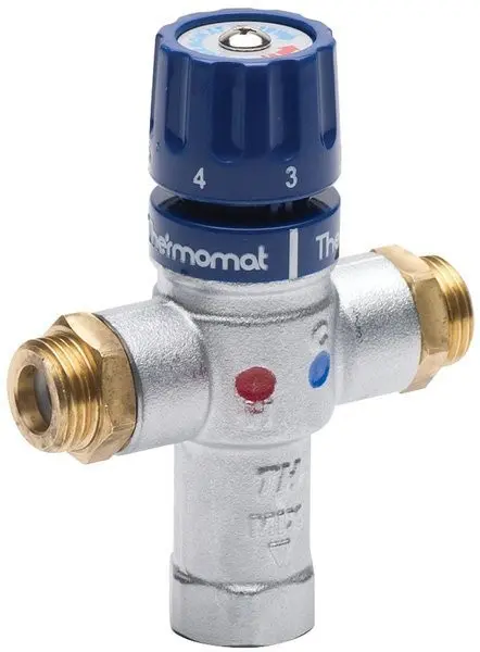 SAPHO Termostatický regulátor teploty vody, 1/2", 30-60 stupňů, zpětné klapky TMT12MPM