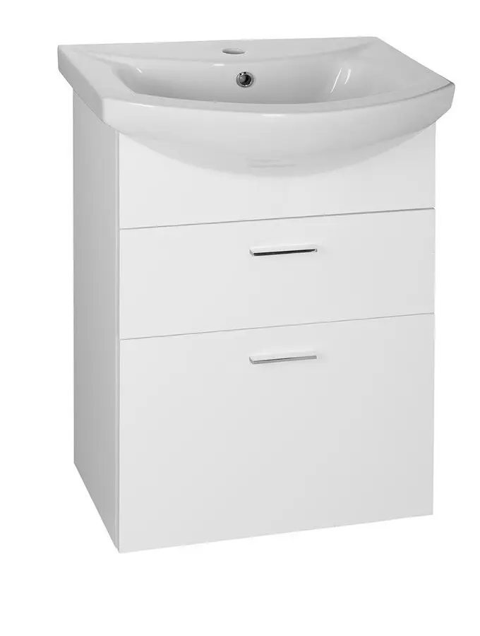 Aqualine Zoja - Umyvadlová skříňka 51x74x30 cm, 2x zásuvka, bílá 51051A