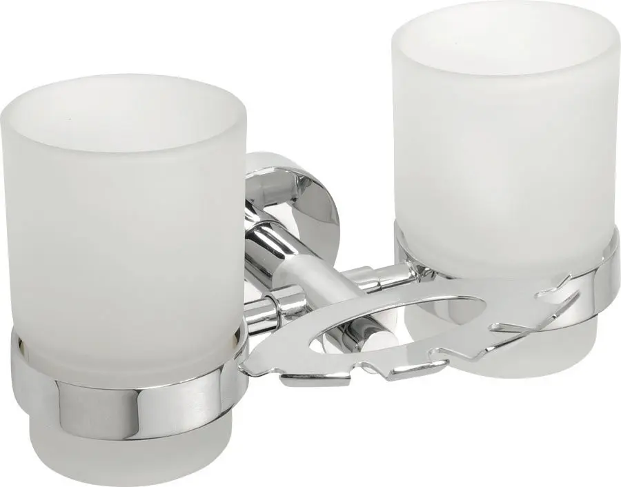 SAPHO X-ROUND držák kartáčků včetně sklenic, mléčné sklo, chrom XR900