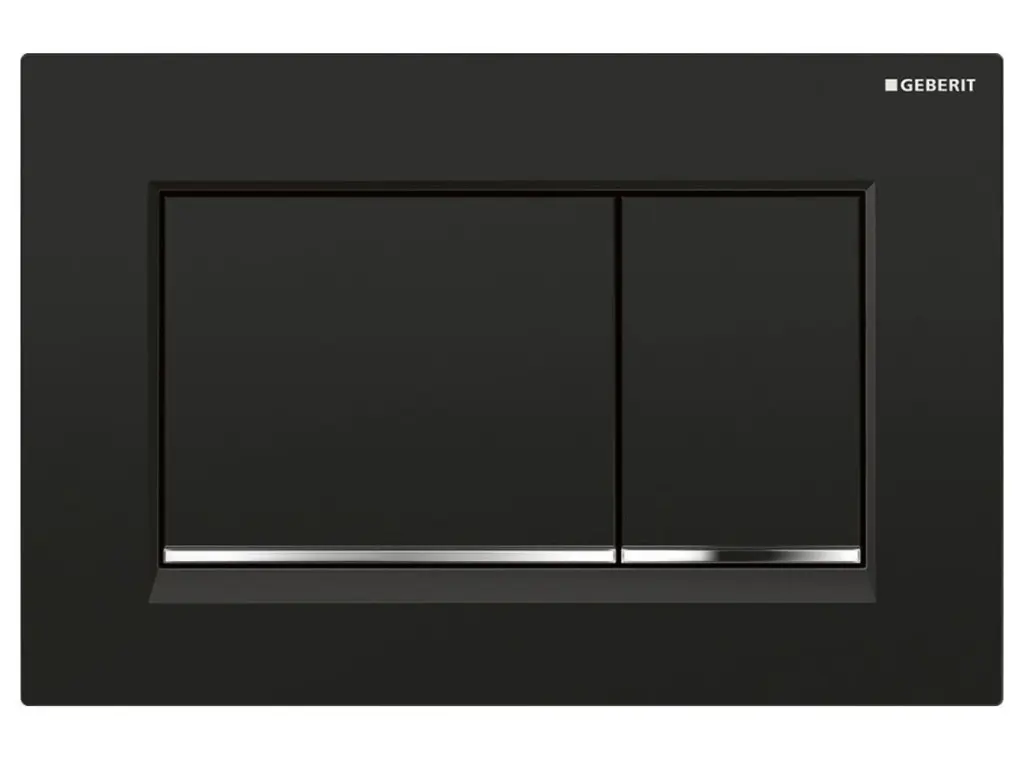 Geberit Sigma20 - Ovládací tlačítko splachování, černá/chrom 115.883.KM.1