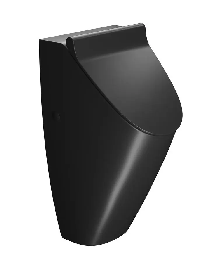 GSI COMMUNITY urinál se zakrytým přívodem vody s otvory pro víko, Rimless, 31x65cm, černá mat