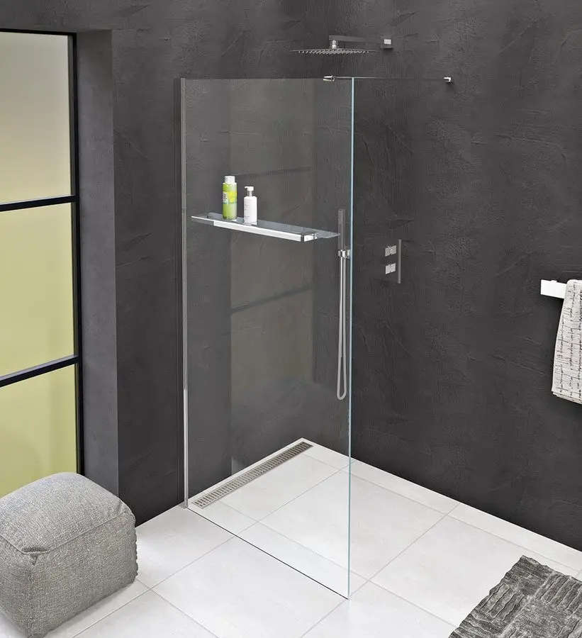 Polysan MODULAR SHOWER jednodílná zástěna pevná k instalaci na zeď, s otvory na držák ručníků, 900 mm