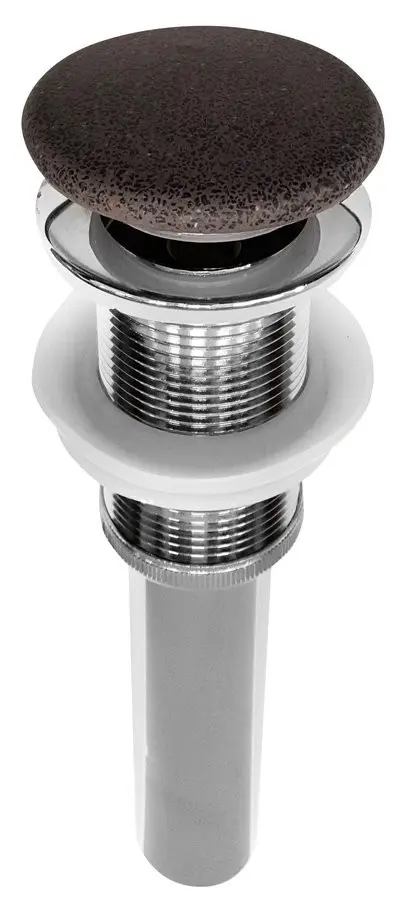SAPHO Umyvadlová výpust 5/4", click-clack, betonová zátka, černý granit NDBH7001