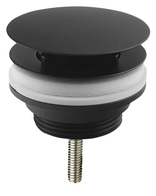 Omp Tea Umyvadlová výpust 5/4“, neuzavíratelná, velká zátka, 10-55mm, černá