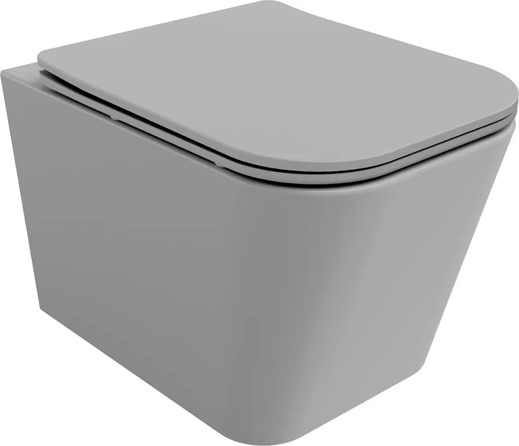 MEXEN Teo Závěsná WC mísa Rimless včetně sedátka s slow, Duroplast, světle šedá mat 30854061