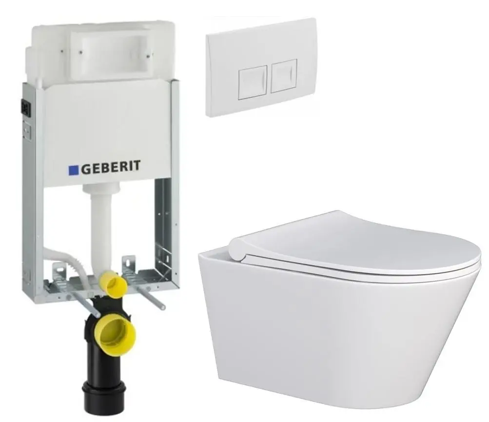 GEBERIT KOMBIFIXBasic vč. bílého  tlačítka DELTA 50 + WC MYJOYS MY1 + SEDÁTKO 110.100.00.1 50BI MY1