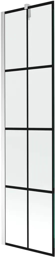 MEXEN/S Next vanová zástěna FIX 50 x 150, černá dekor, chrom 895-050-000-00-77-01