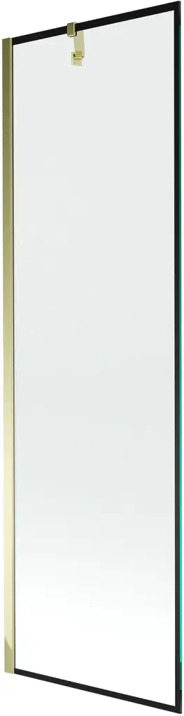 MEXEN/S Next vanová zástěna FIX 60 x 150, černá dekor, zlatá 895-060-000-00-70-50