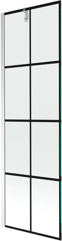 MEXEN/S Next vanová zástěna FIX 60 x 150, černá dekor, chrom 895-060-000-00-77-01