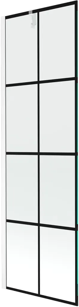 MEXEN/S Next vanová zástěna FIX 60 x 150, černá dekor, bílá 895-060-000-00-77-20