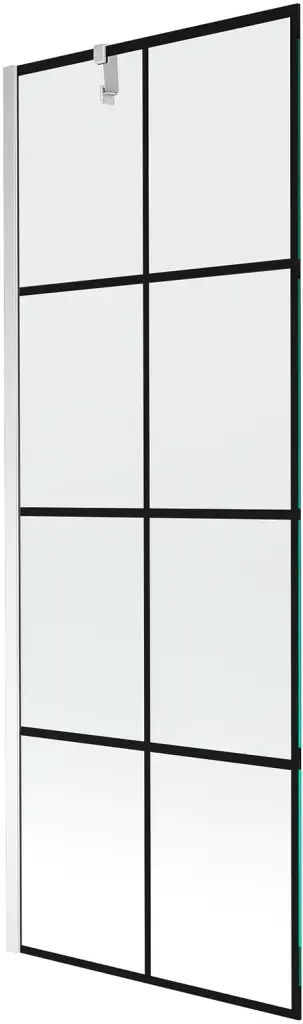 MEXEN/S Next vanová zástěna FIX 70 x 150, černá dekor, chrom 895-070-000-00-77-01
