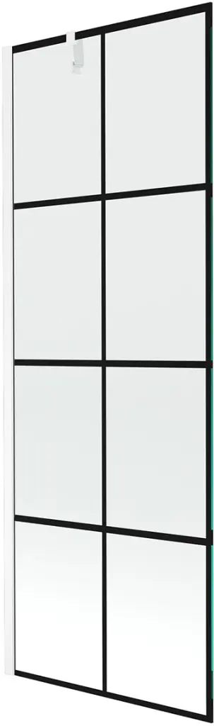 MEXEN/S Next vanová zástěna FIX 70x150, černý dekor, bílá 895-070-000-00-77-20