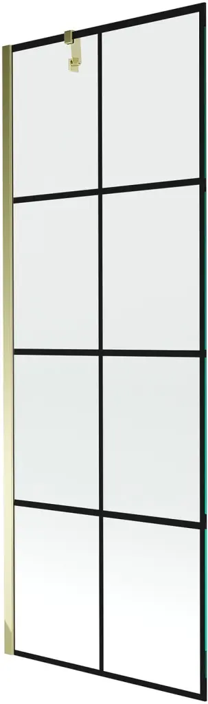 MEXEN/S Next vanová zástěna FIX 70x150, černý dekor, zlato 895-070-000-00-77-50