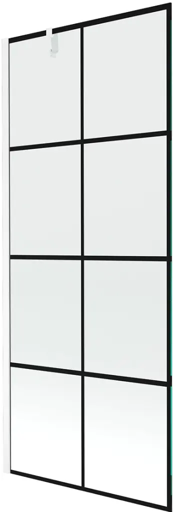 MEXEN/S Next vanová zástěna FIX 80x150, černý dekor, bílá 895-080-000-00-77-20