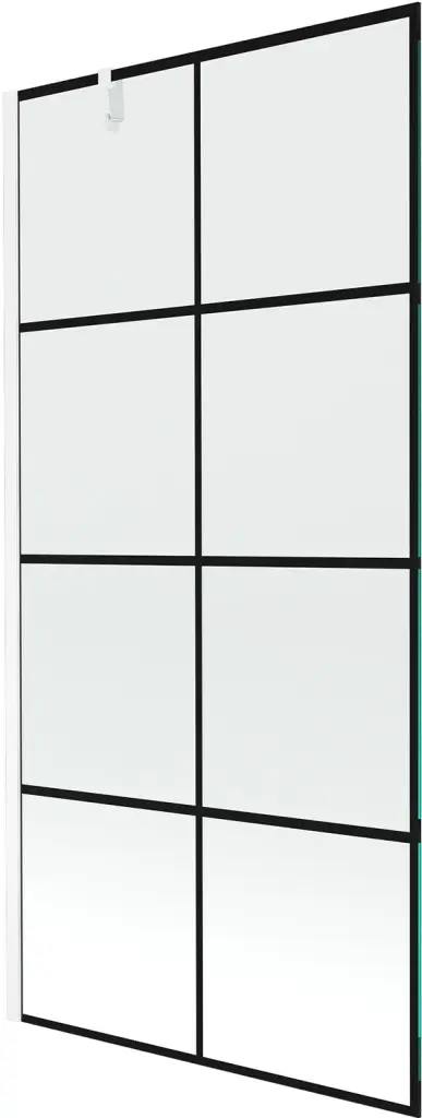 MEXEN/S Next vanová zástěna FIX 90x150, černý dekor, bílá 895-090-000-00-77-20