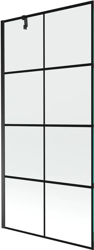 MEXEN/S Next vanová zástěna FIX 90x150, černý dekor, černá 895-090-000-00-77-70