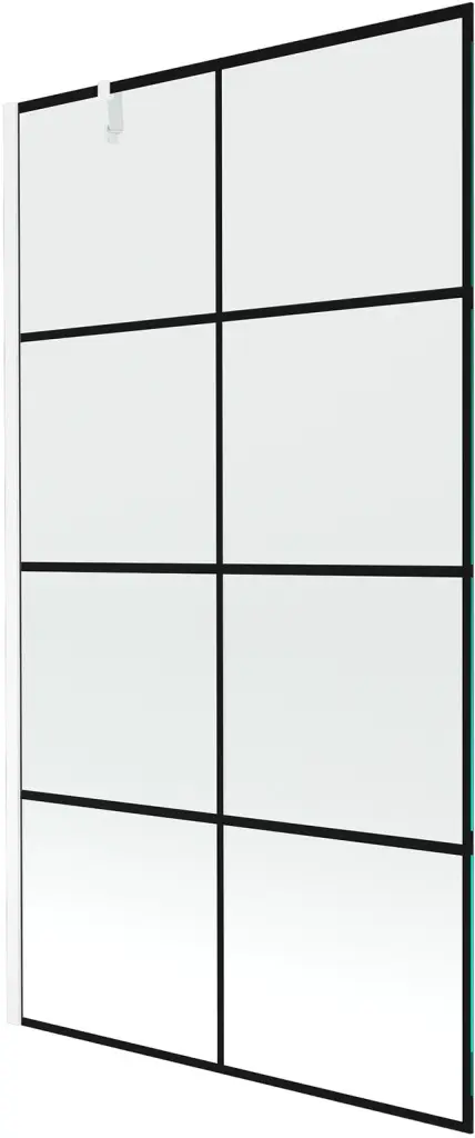 MEXEN/S Next vanová zástěna FIX 100x150, černý dekor, bílá 895-100-000-00-77-20