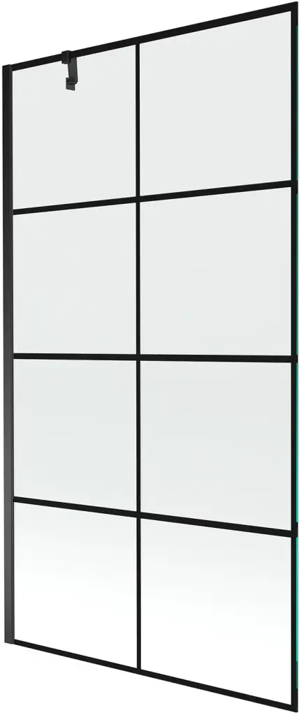 MEXEN/S Next vanová zástěna FIX 100x150, černý dekor, černý 895-100-000-00-77-70