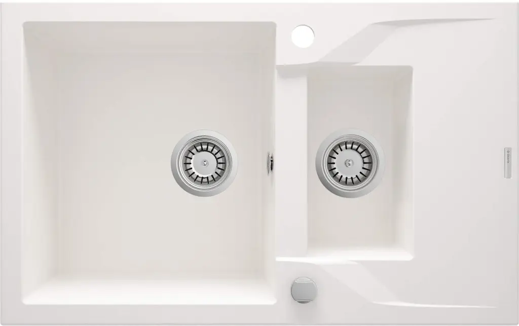DEANTE Andante alabaster Granitový dřez, 1.5 bowl s odkapávačem ZQN_A513