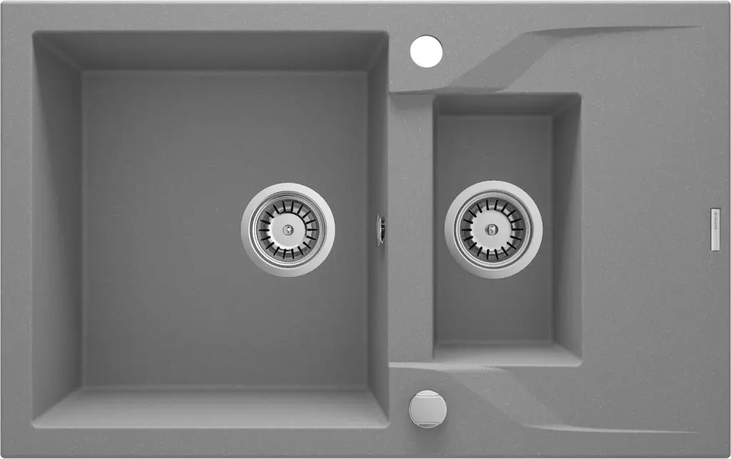 DEANTE Andante šedá metalic Granitový dřez, 1.5 bowl s odkapávačem ZQN_S513
