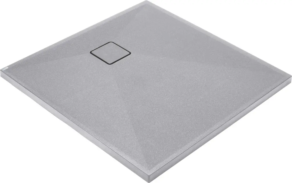 DEANTE Correo šedá metalic Granitová sprchová vanička, čtvercová, 90x90 cm KQR_S41B