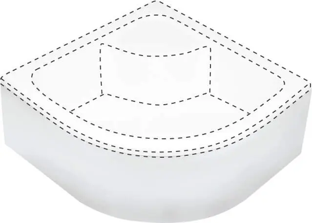 DEANTE Deep bílá Kryt na sprchovou vaničku, půlkulatý, 90x90 cm KTD_041O