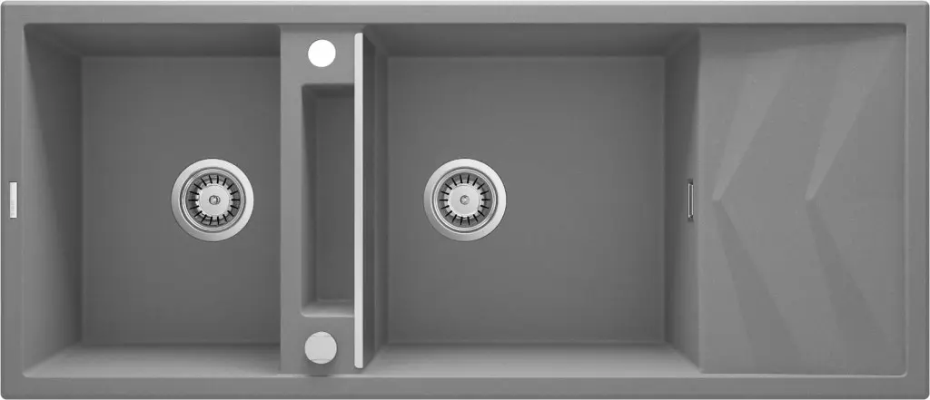 Deante Dřez Magnetic 2 komory, odkapávač, granit - ZRM S213, šedá metalic