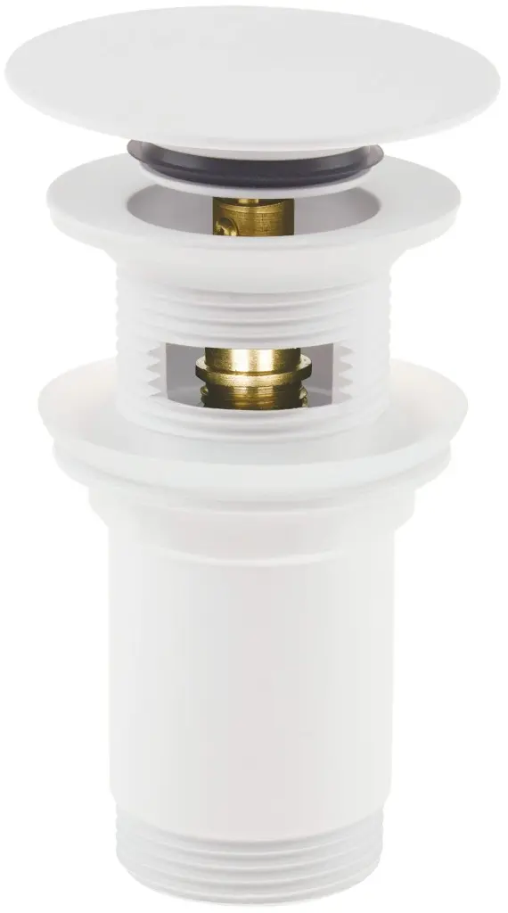 DEANTE Click-Clack bianco zátka pro umyvadlo nebo bidet, s kovovou objímkou univerzální NHC_A10U