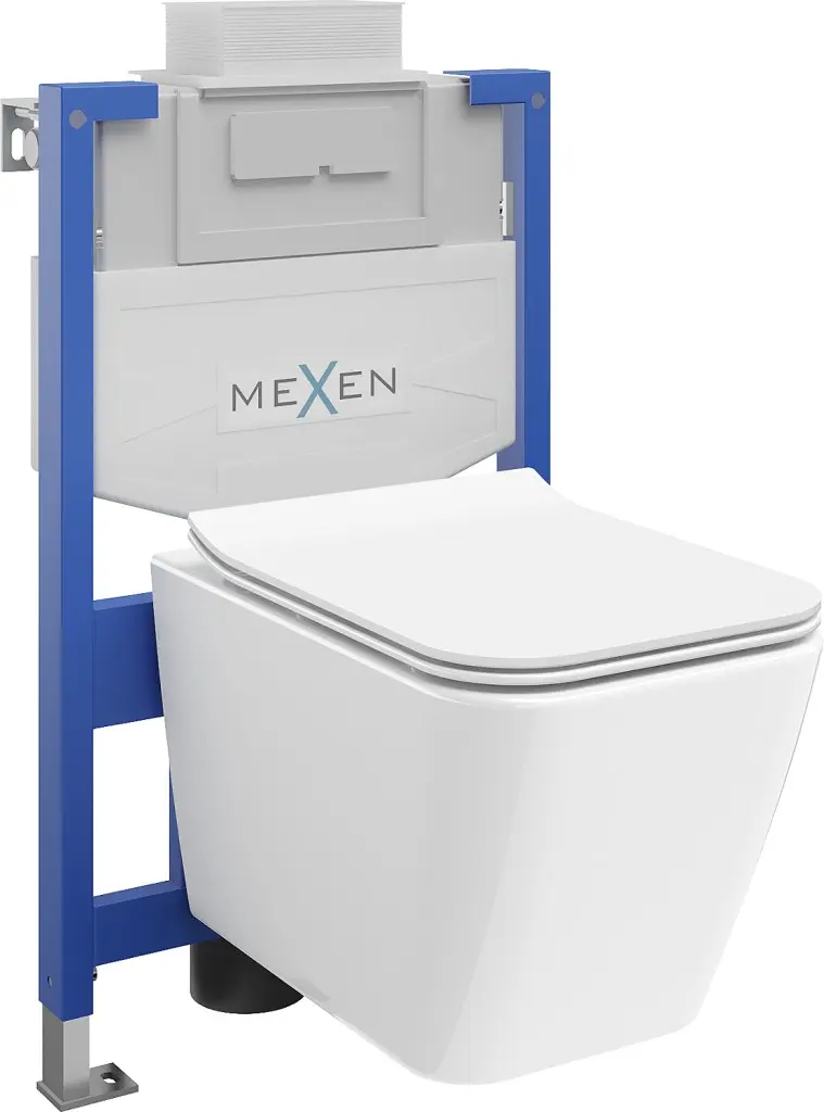 MEXEN/S WC předstěnová instalační sada Fenix XS-U s mísou WC Cube sedátko softclose,  bílá 68530924000