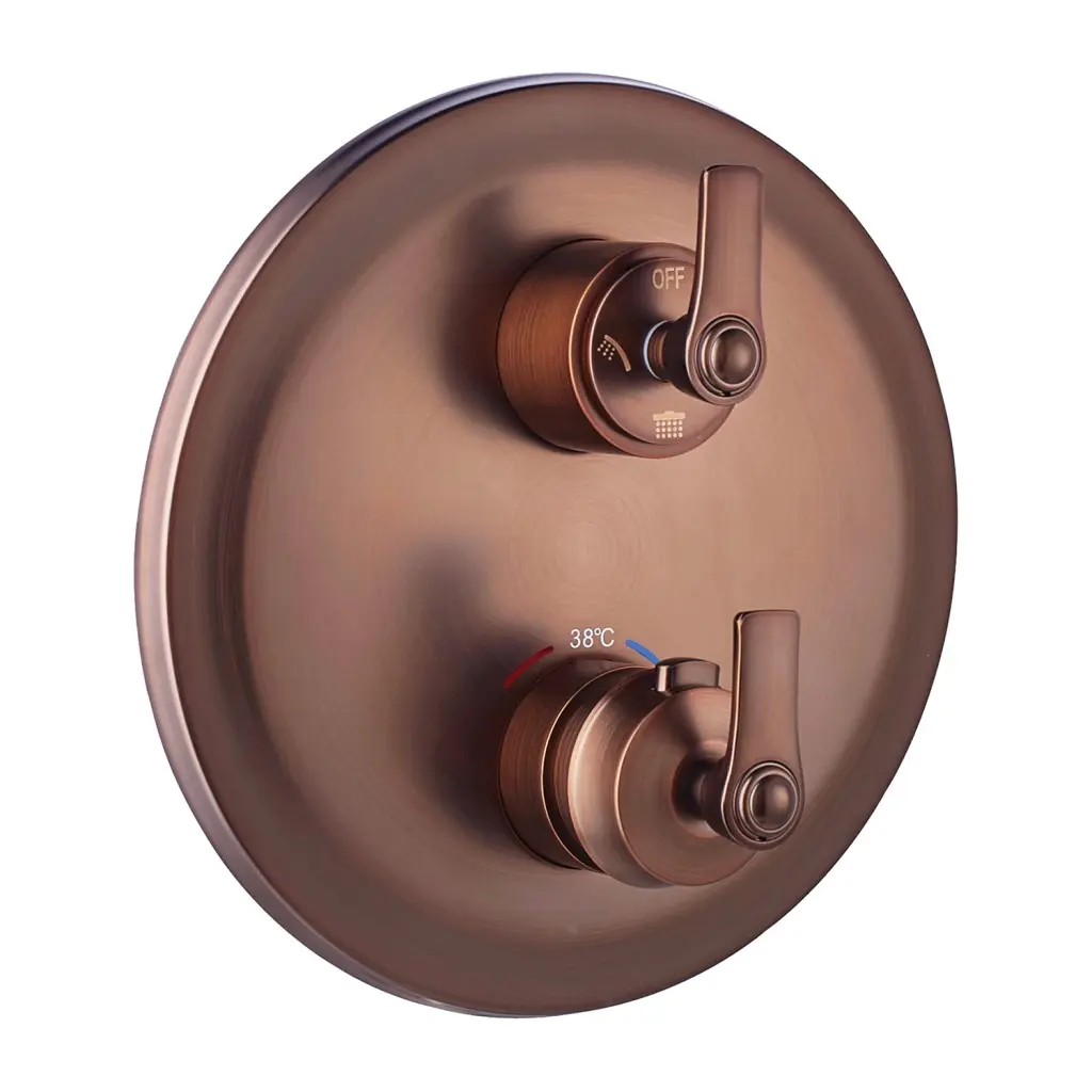 OMNIRES ARMANCE termostatická vanová baterie podomítková 3-cestná podomítková měď retro /ORB/ AM5238-6ORB