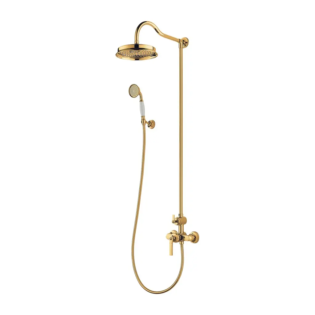 OMNIRES Armance - Sprchový set s baterií, průměr 22,5 cm, zlatá AM5244GL