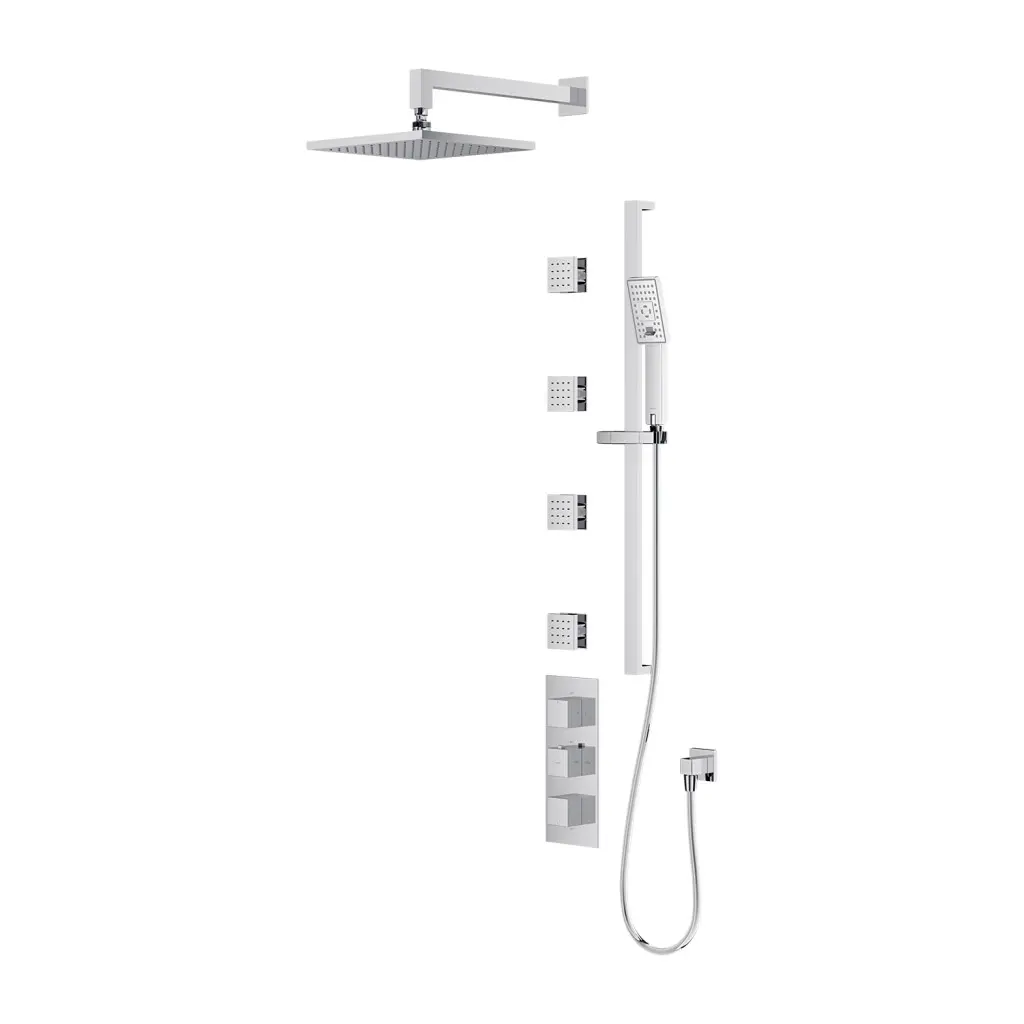 OMNIRES Fresh - Sprchový set s termostatem pod omítku, s tělesem, 3 proudy, 25x25 cm, chrom SYSFR12XCR