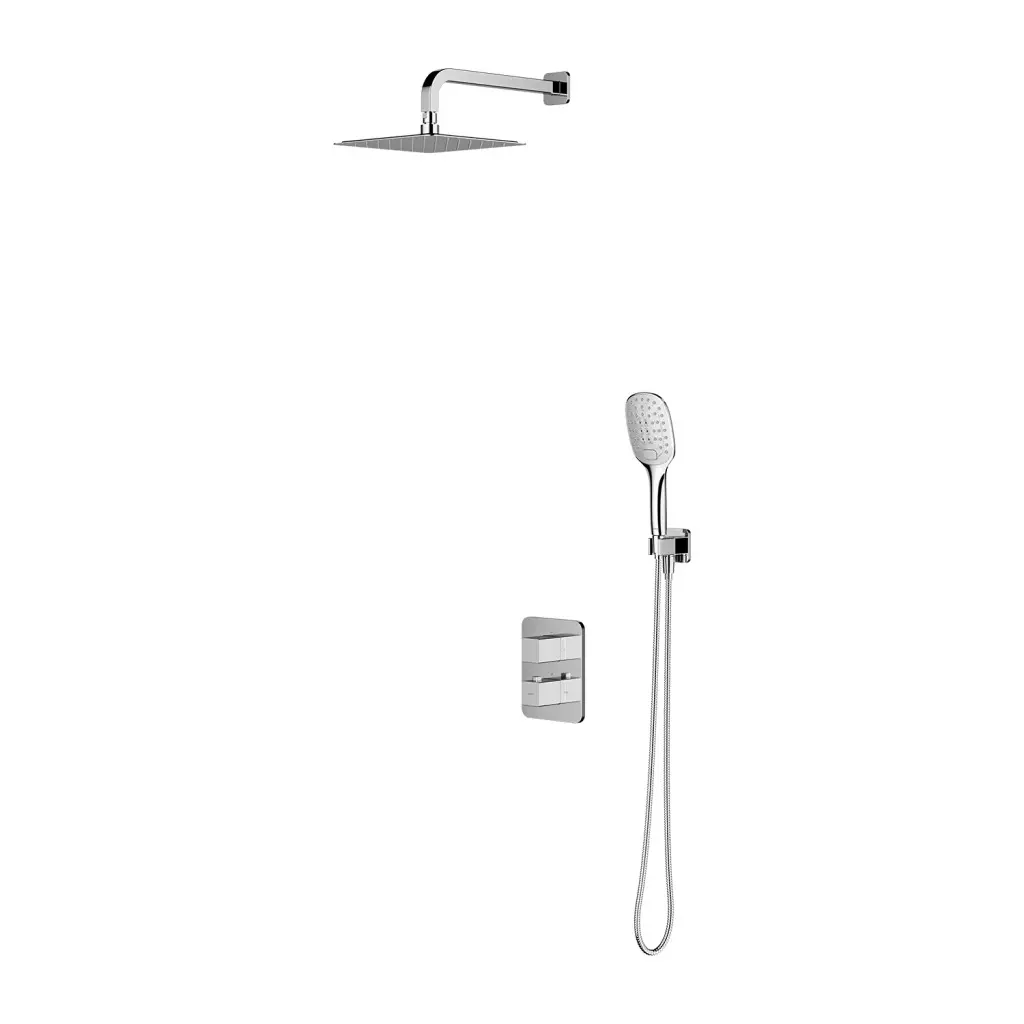 OMNIRES Parma - Sprchový set s termostatem pod omítku, s tělesem, 25x25 cm, 3 proudy, chrom SYSPM11CR