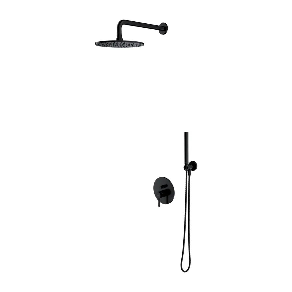 OMNIRES Y - Sprchový set s baterií pod omítku, s tělesem, průměr 25 cm, černá SYSY18BL