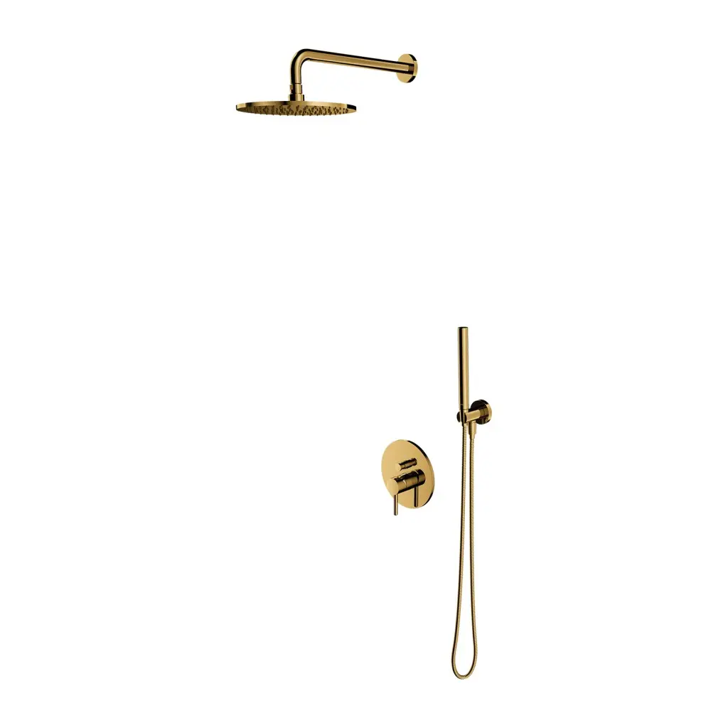 OMNIRES Y - Sprchový set s baterií pod omítku, s tělesem, průměr 25 cm, zlatá SYSY19GL