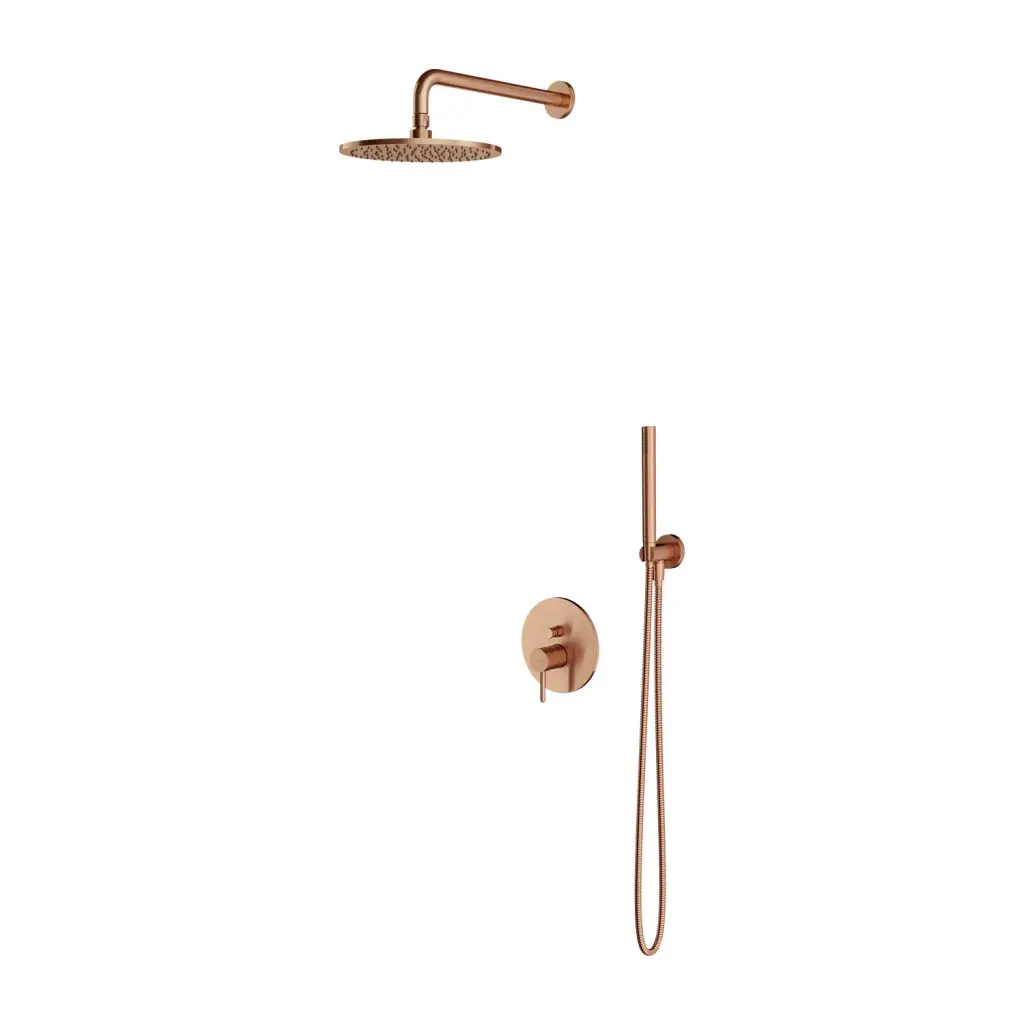 OMNIRES Y - Sprchový set s baterií pod omítku, s tělesem, průměr 25 cm, kartáčovaná měď SYSY35CPB