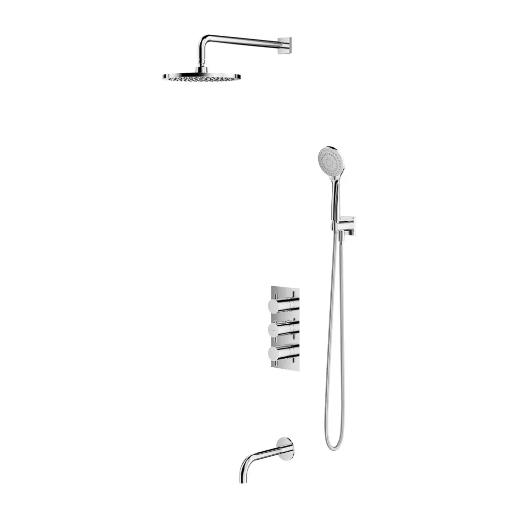 OMNIRES Y - Sprchový set s vanovým podomítkovým termostatem, s tělesem, průměr 25 cm, 5 proudů, chrom SYSYS02XCR