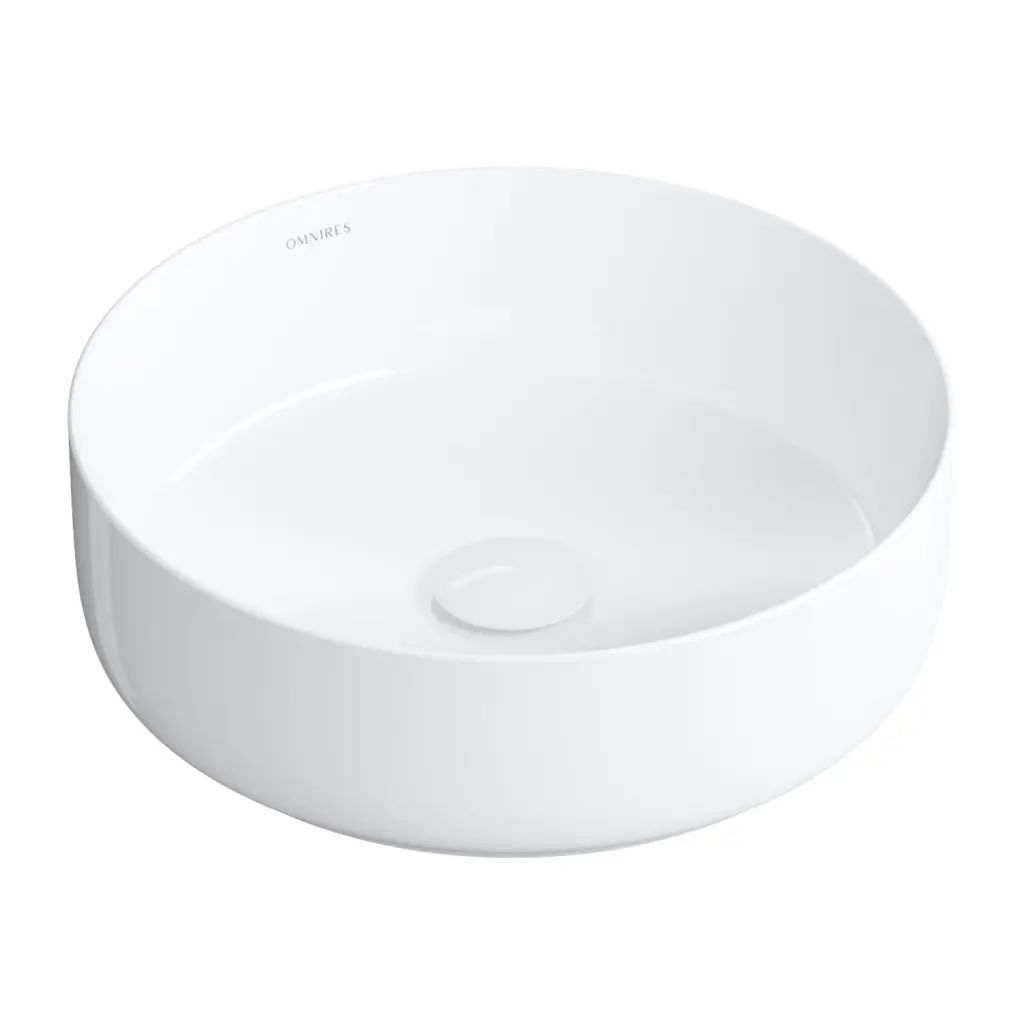 OMNIRES Umyvadlo na desku, průměr 36 cm, bez přepadu, bílá TULSA355BP