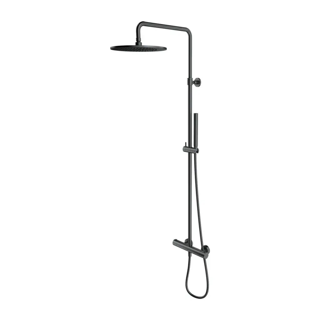 OMNIRES Y - Sprchový set s termostatem, průměr 25 cm, kartáčovaný grafit Y1244SUGR