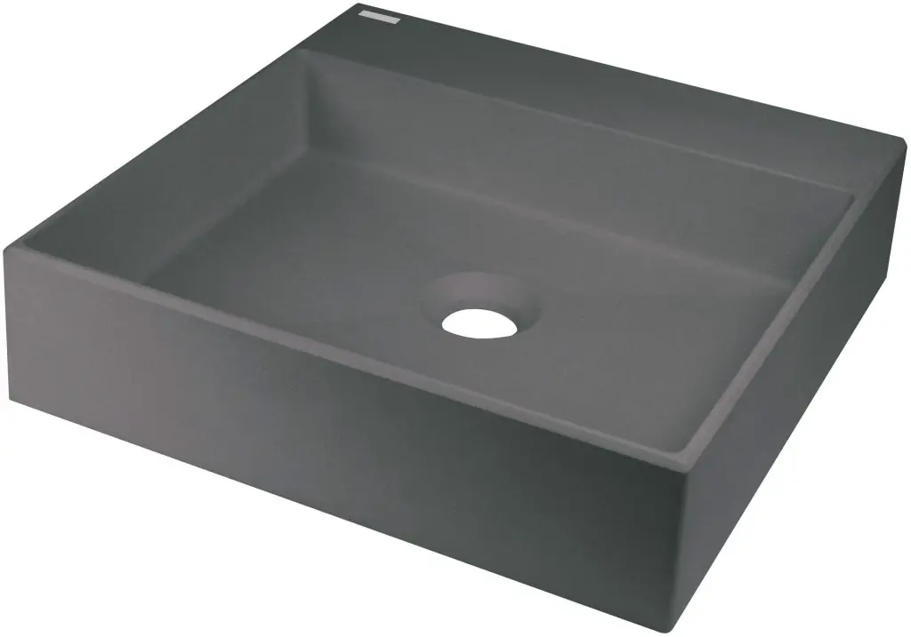 Deante Umyvadlo na desku Correo 40x40 cm - CQR TU4S, granit, antracit metalic
