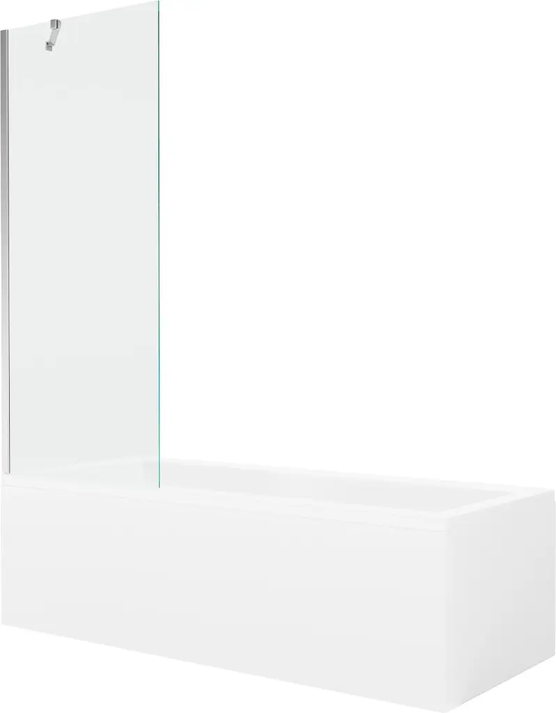 MEXEN/S Cubik obdélníková vana 150 x 70 cm s panelem + vanová zástěna 70, transparent, chrom 550315070X9507000001