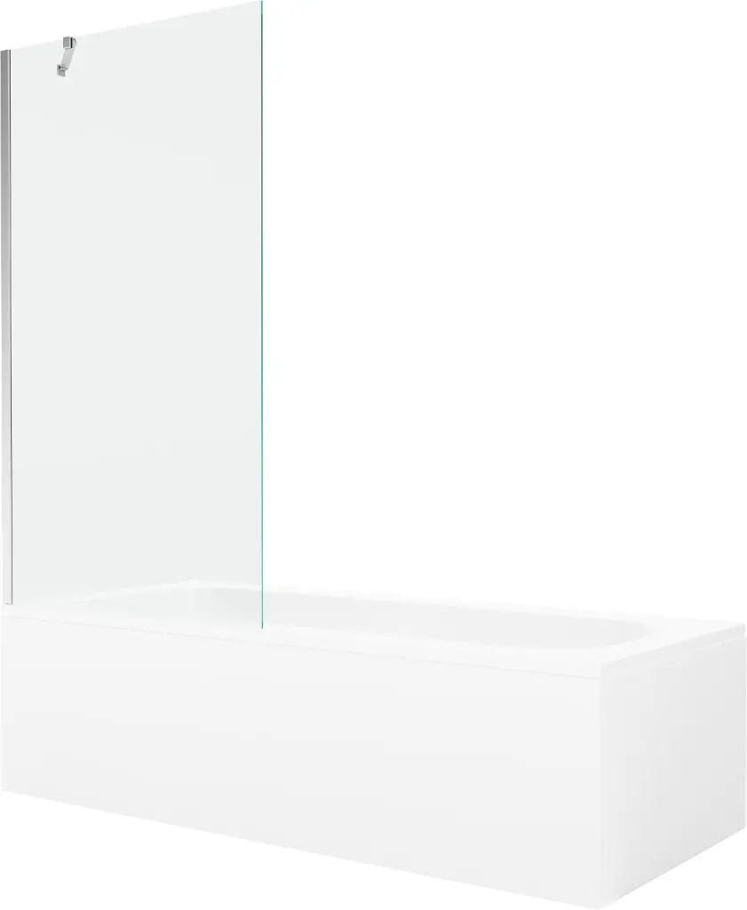MEXEN/S Vega obdélníková vana 150 x 70 cm s panelem + vanová zástěna 90, transparent, chrom 550115070X9509000001