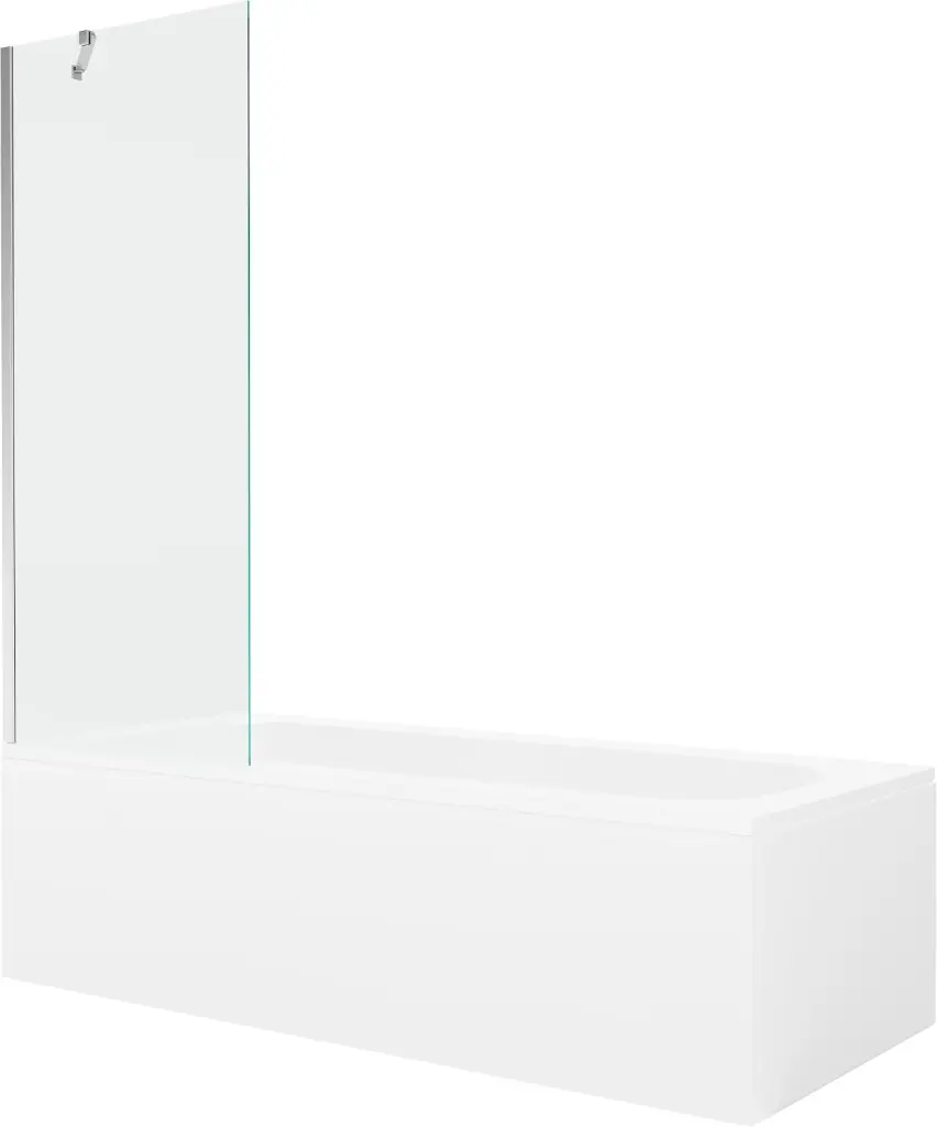 MEXEN/S Vega obdélníková vana 170 x 70 cm s panelem + vanová zástěna 70, transparent, chrom 550117070X9507000001