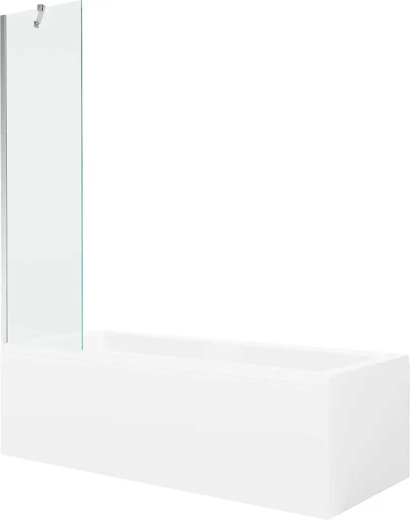 MEXEN/S Cubik obdélníková vana 170 x 70 cm s panelem + vanová zástěna 50, transparent, chrom 550317070X9505000001