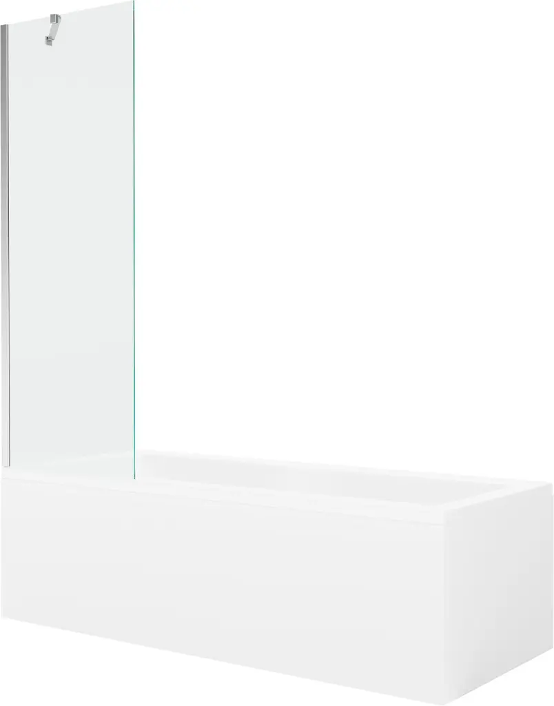 MEXEN/S Cubik obdélníková vana 170 x 70 cm s panelem + vanová zástěna 60, transparent, chrom 550317070X9506000001