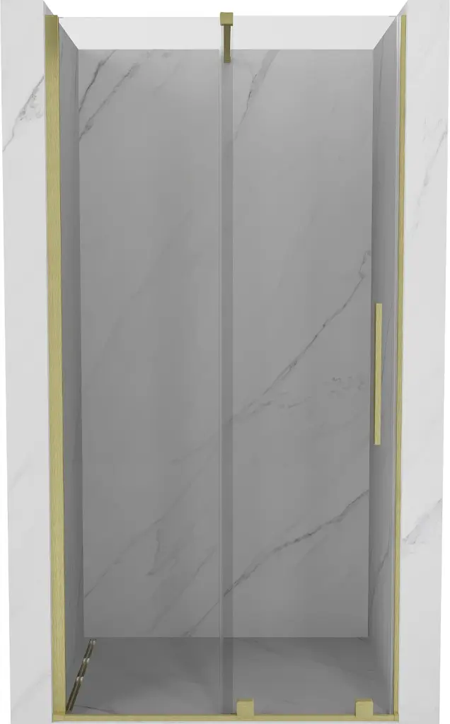 MEXEN/S Velar posuvné sprchové dveře 110, transparent, zlatá kartáčovaná 871-110-000-01-55